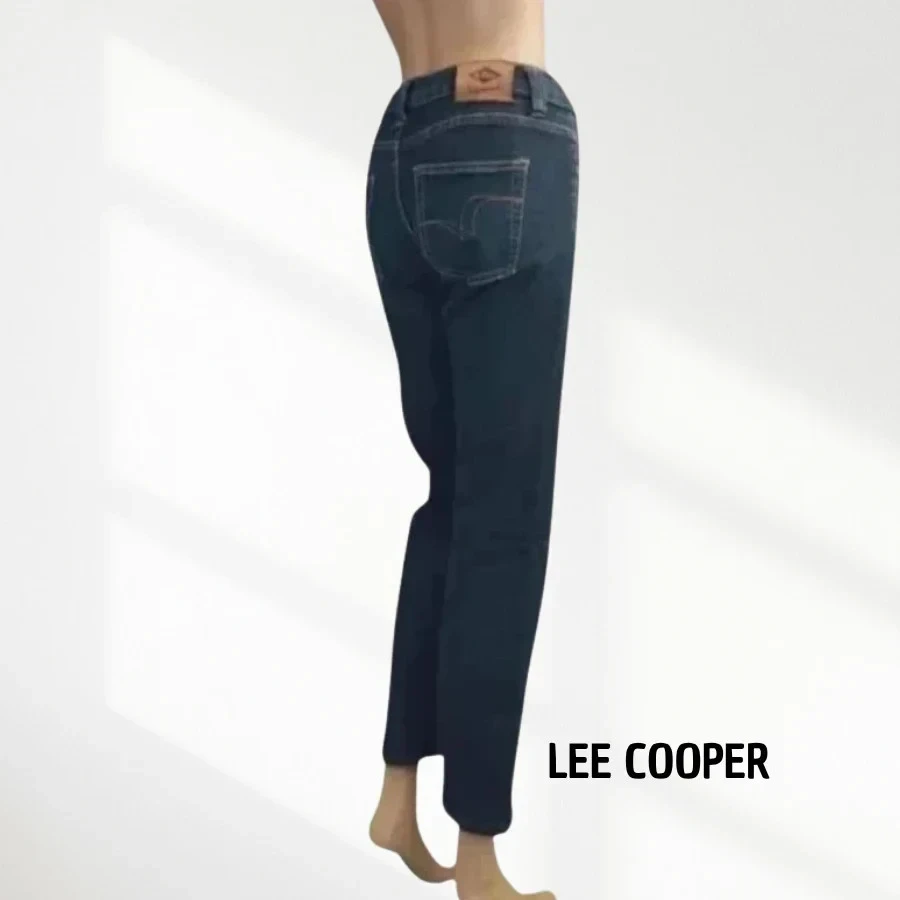 Jeans Lee Cooper , coupe straight - taille medium - texture stretch - bleu marine